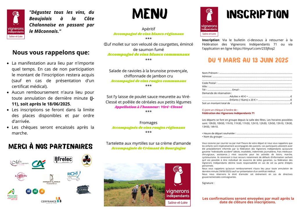 Marche gourmande Vins et gourmands en promenade 2025 - Vignerons Indépendants